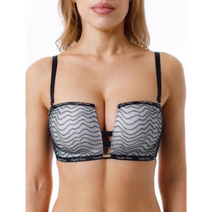 Бюстгальтер бескостный COQUETTE REVUE WAVES, Цвет чёрный с нюдом