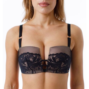 Бюстгальтер бескостный COQUETTE REVUE WOOD, Цвет чёрный с нюдом