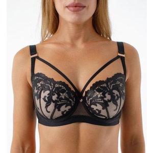 Бюстгальтер на поролоне COQUETTE REVUE MERCY, Цвет чёрный с нюдом