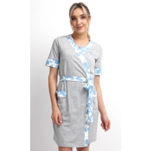 Комплект (халат.сорочка) CLEVER LXS29-002т, Цвет св.голубой/меланж серый