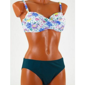 Купальник TERES, Цвет белый/зелёный