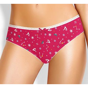 Трусы бикини CLEVER Новый год, Цвет красный/молочный